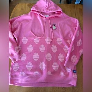 Disney lotso Pink Strawberry-Print Pullover Hoodie